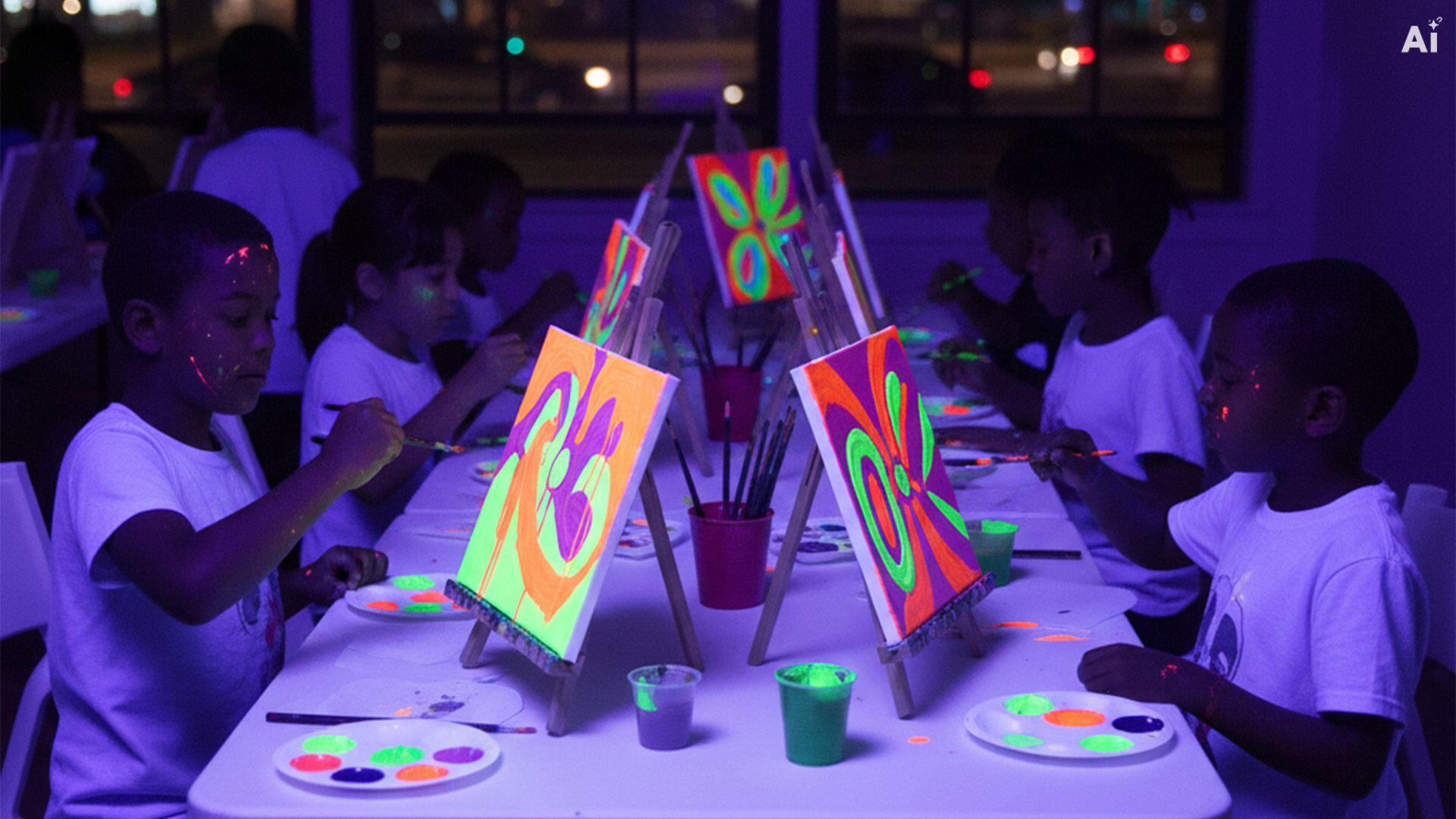 Knutseltafel: Glow in the dark schilderen